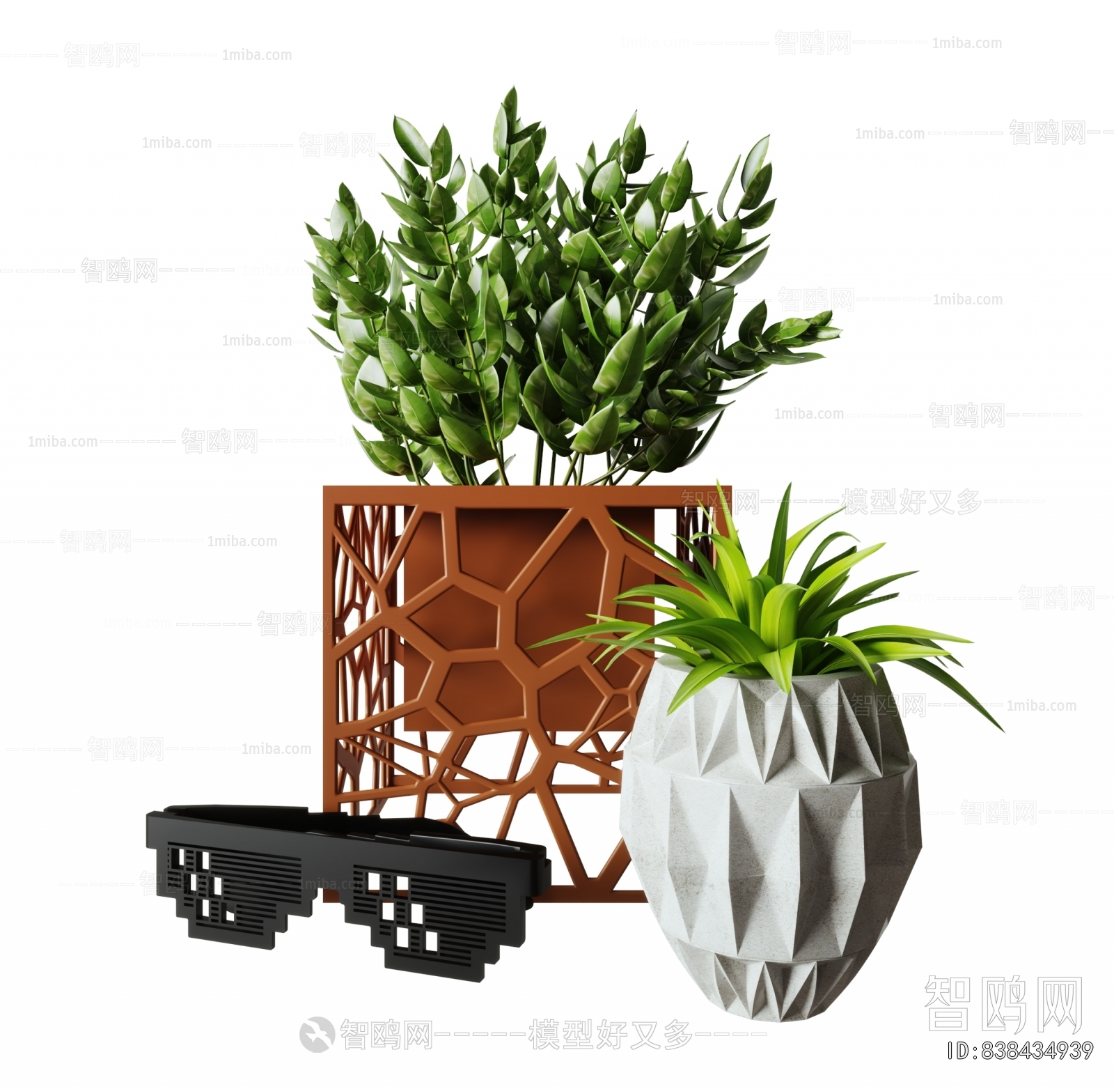 Modern Potted Green Plant