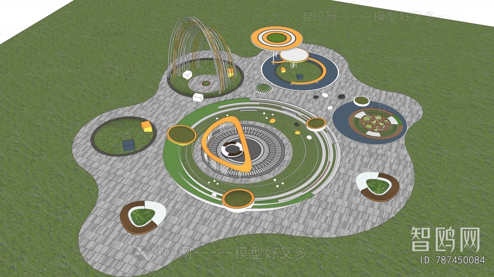 Modern Park Landscape