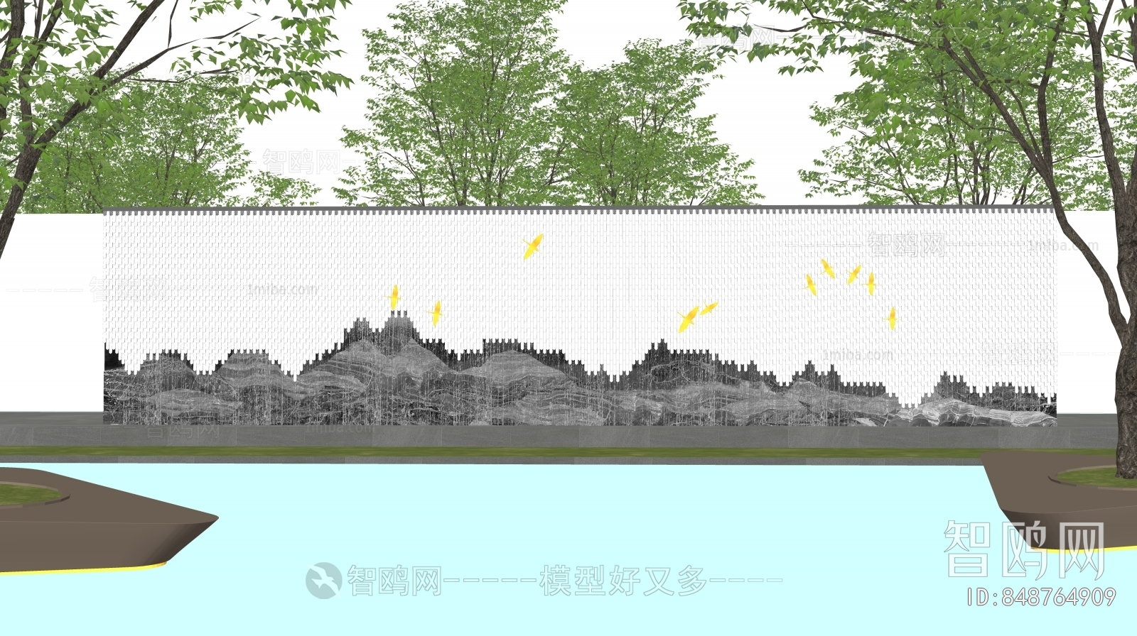 New Chinese Style Landscape Wall