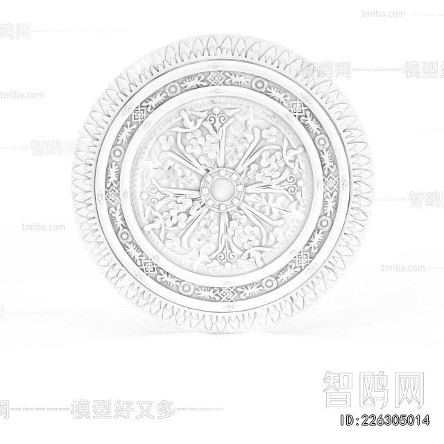 European Style Plaster Carved Top Plate
