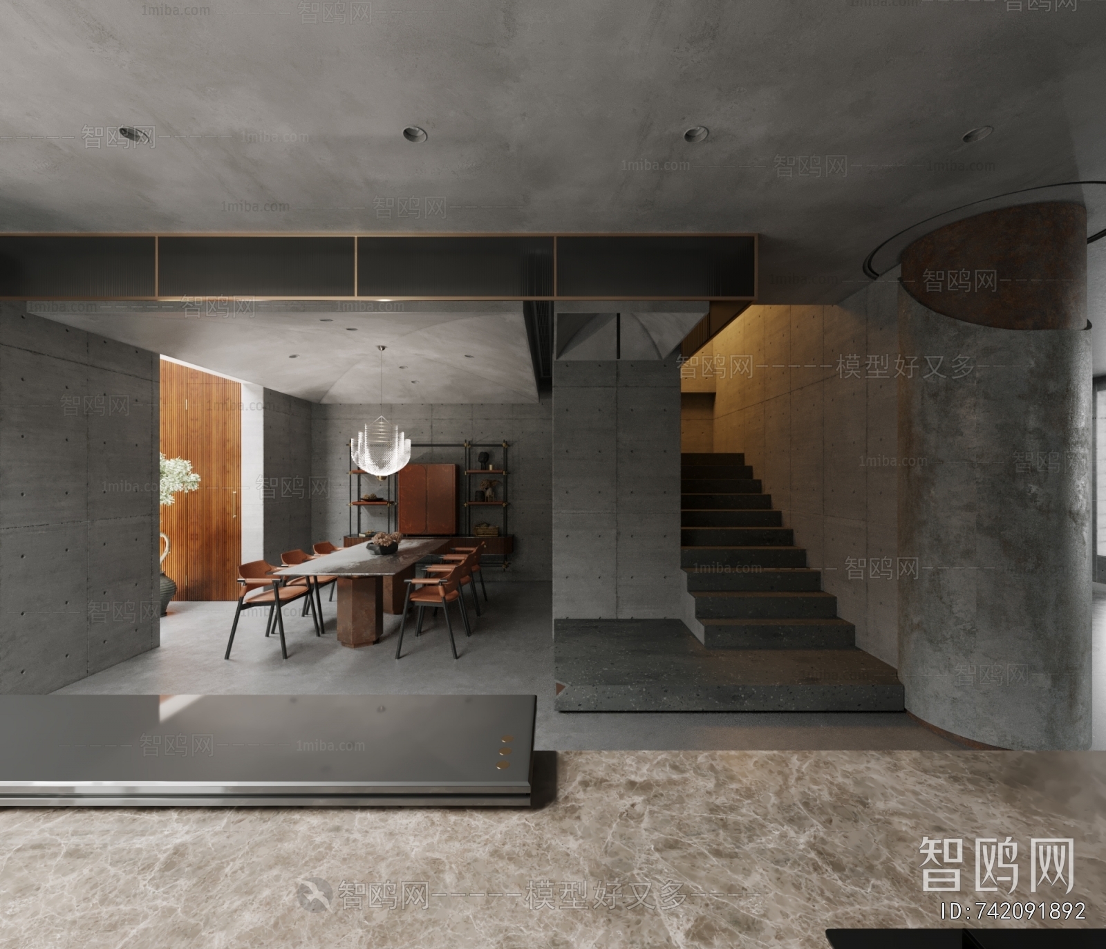 Wabi-sabi Style Open Kitchen