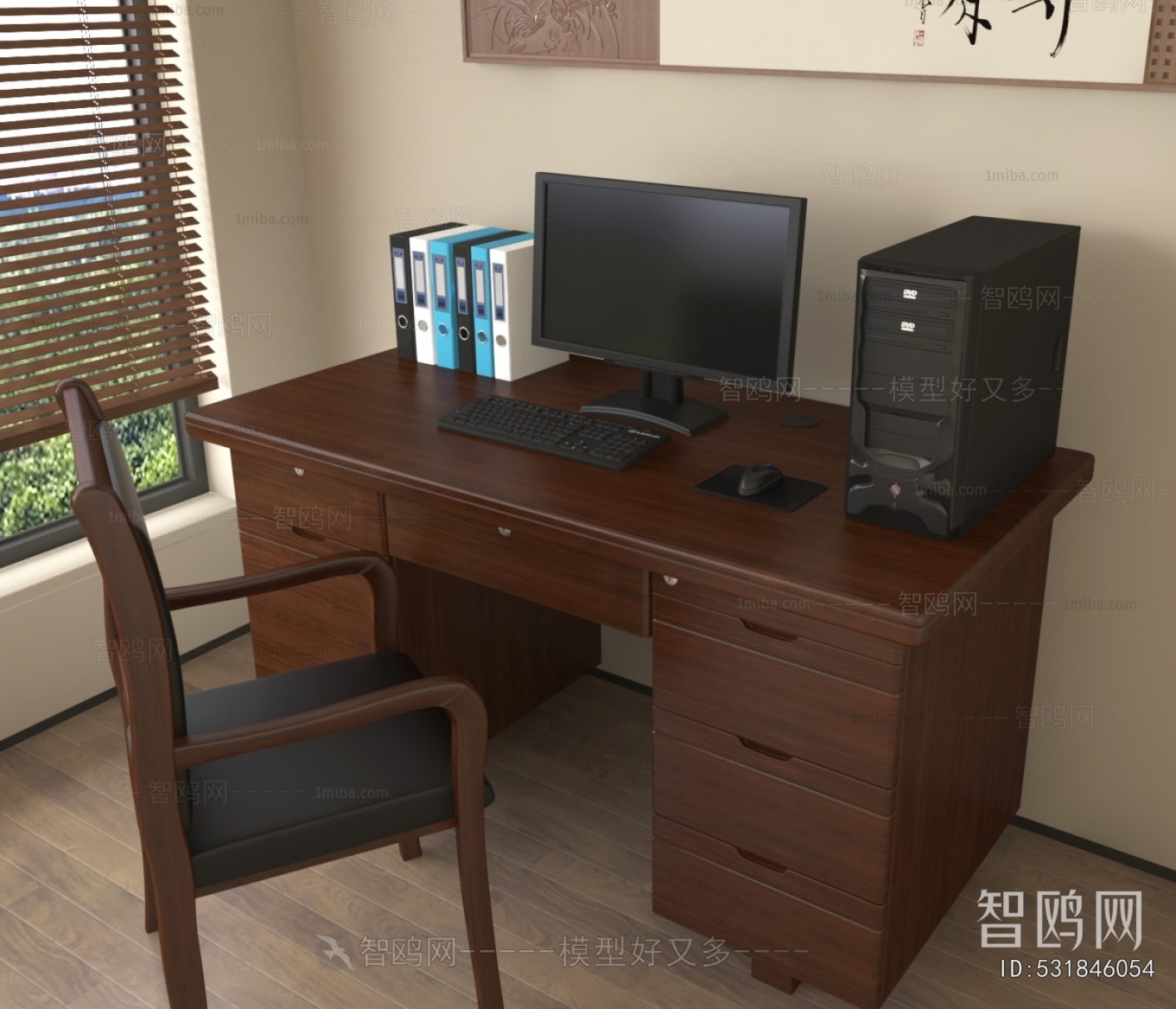 New Chinese Style Office Desk And Chair