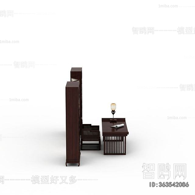 New Chinese Style Computer Desk And Chair