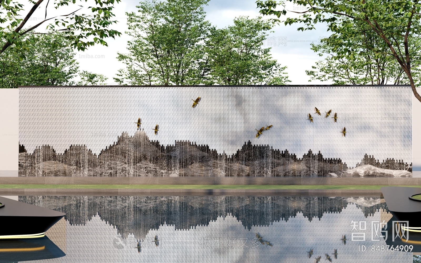 New Chinese Style Landscape Wall