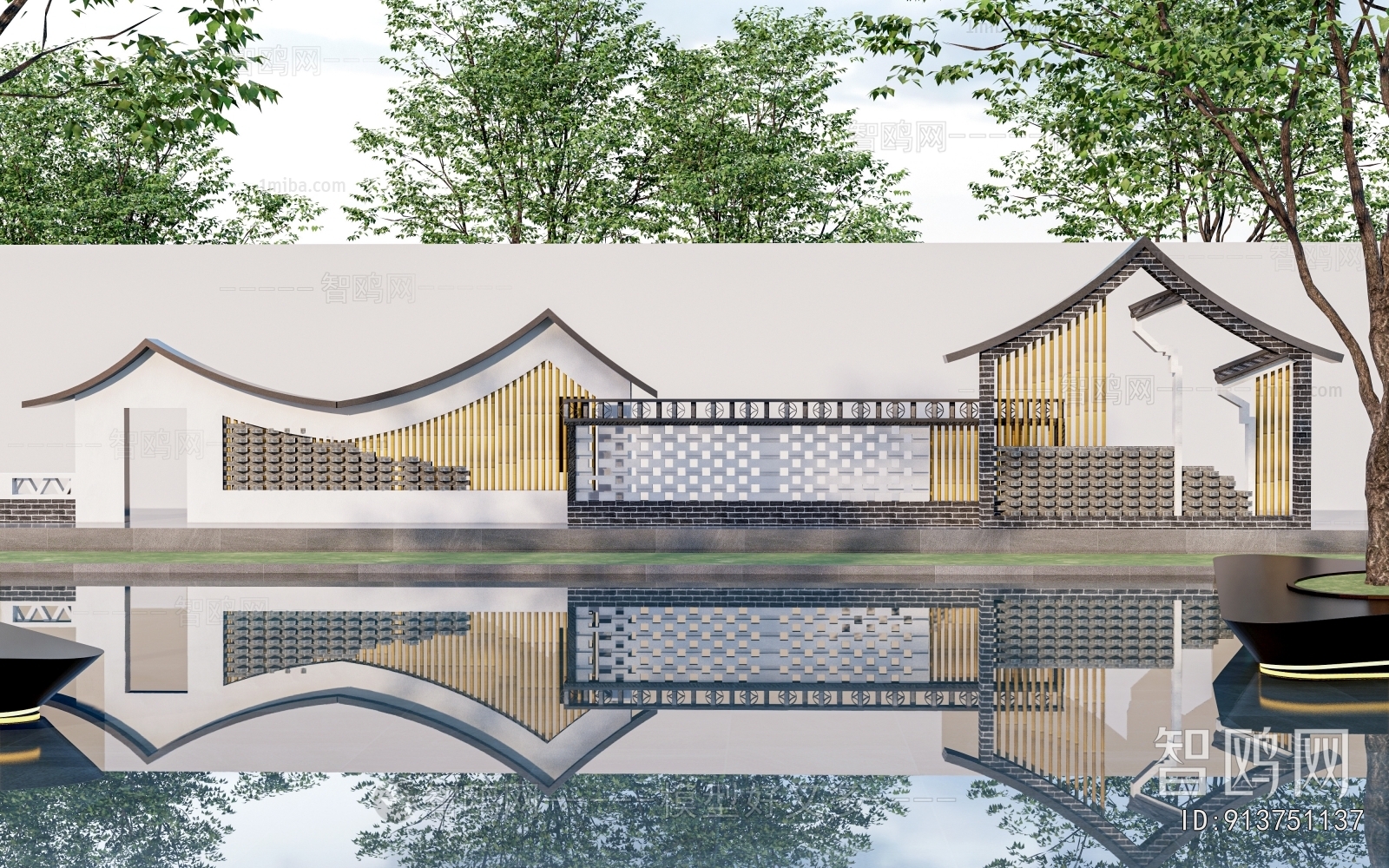 New Chinese Style Landscape Wall