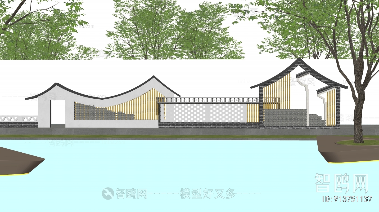 New Chinese Style Landscape Wall