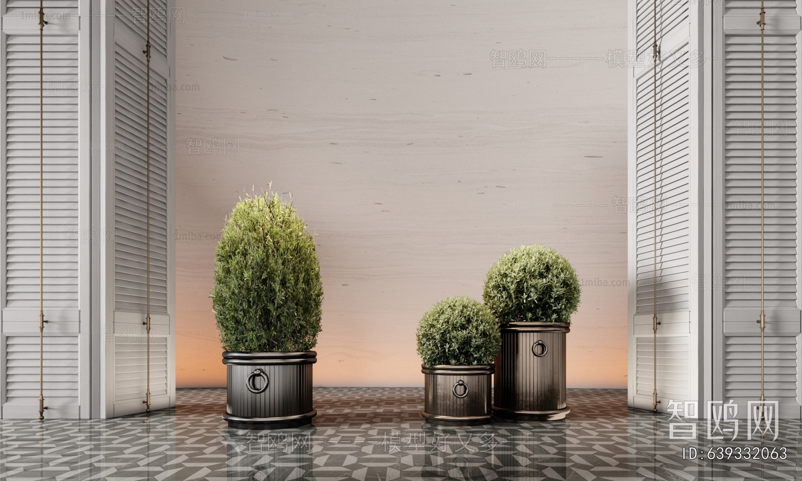 Modern Ground Green Plant Potted Plants