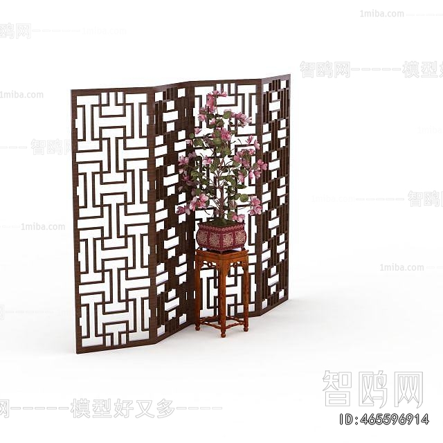 New Chinese Style Wooden Screen Partition