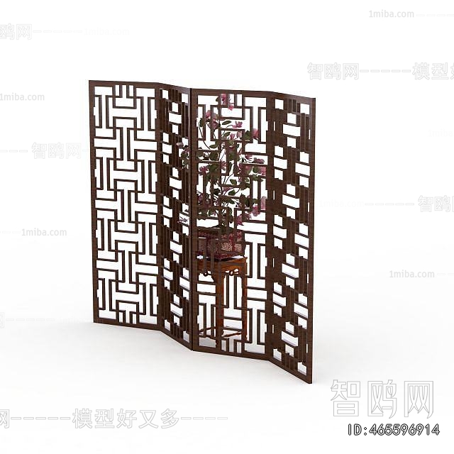 New Chinese Style Wooden Screen Partition