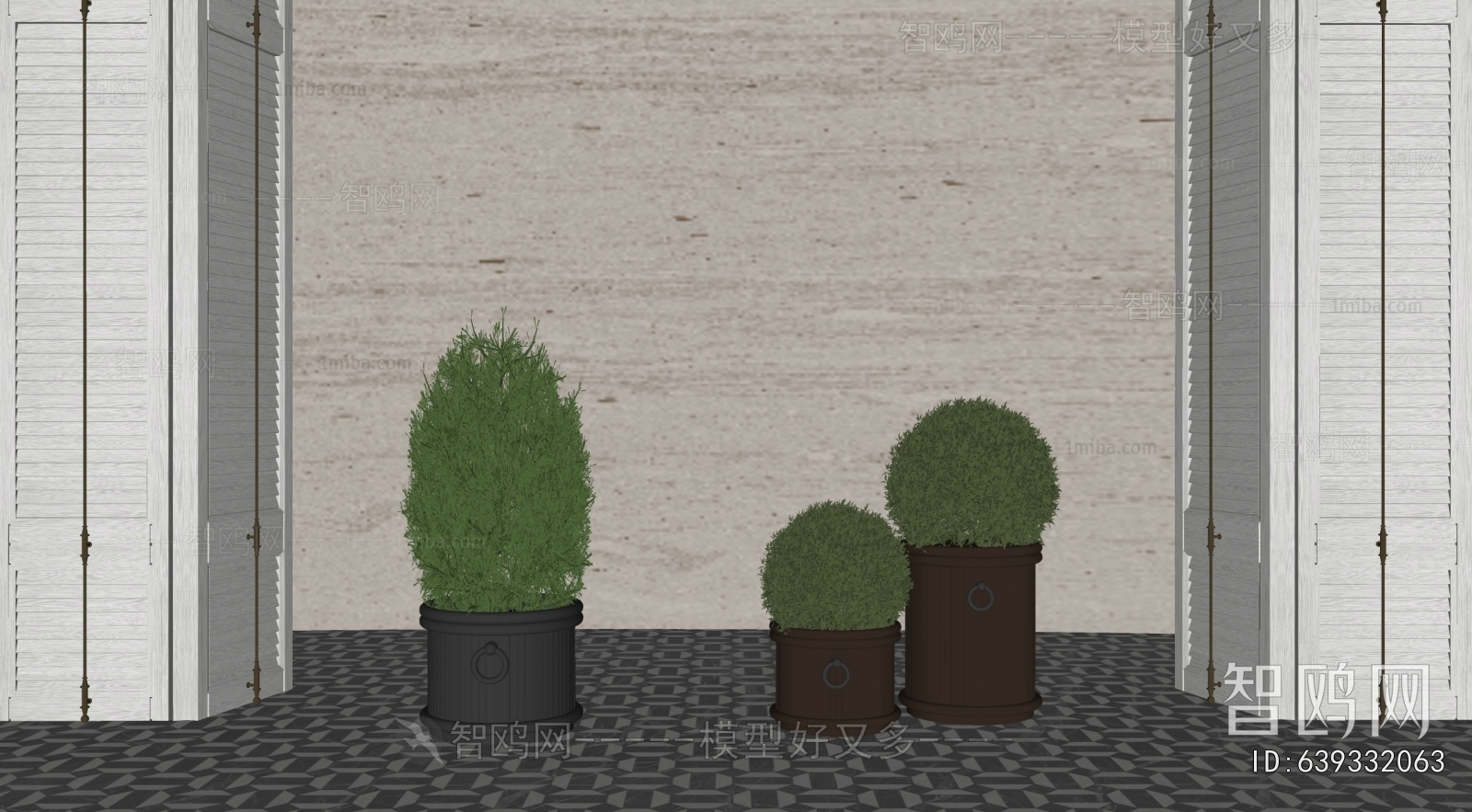 Modern Ground Green Plant Potted Plants