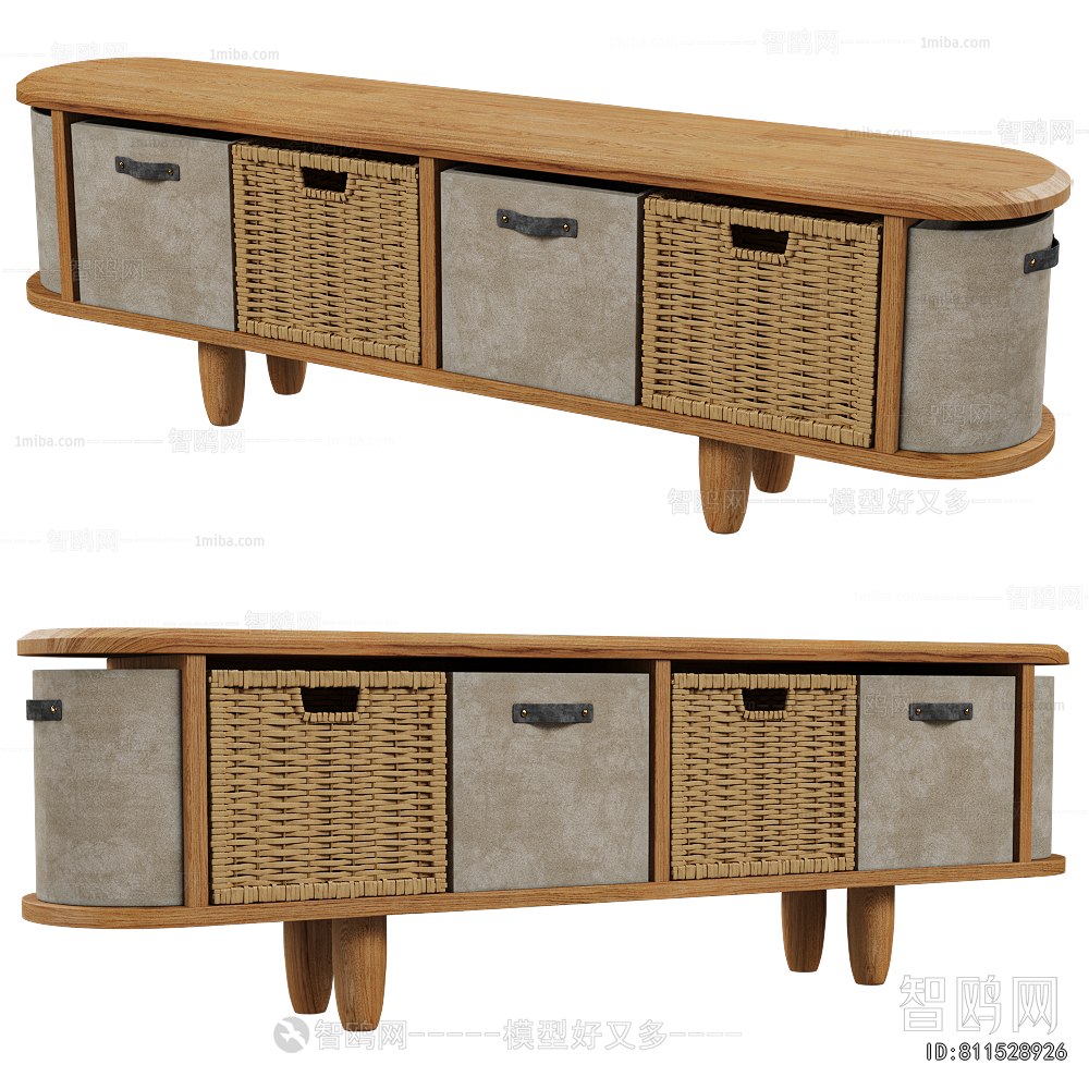 Wabi-sabi Style TV Cabinet