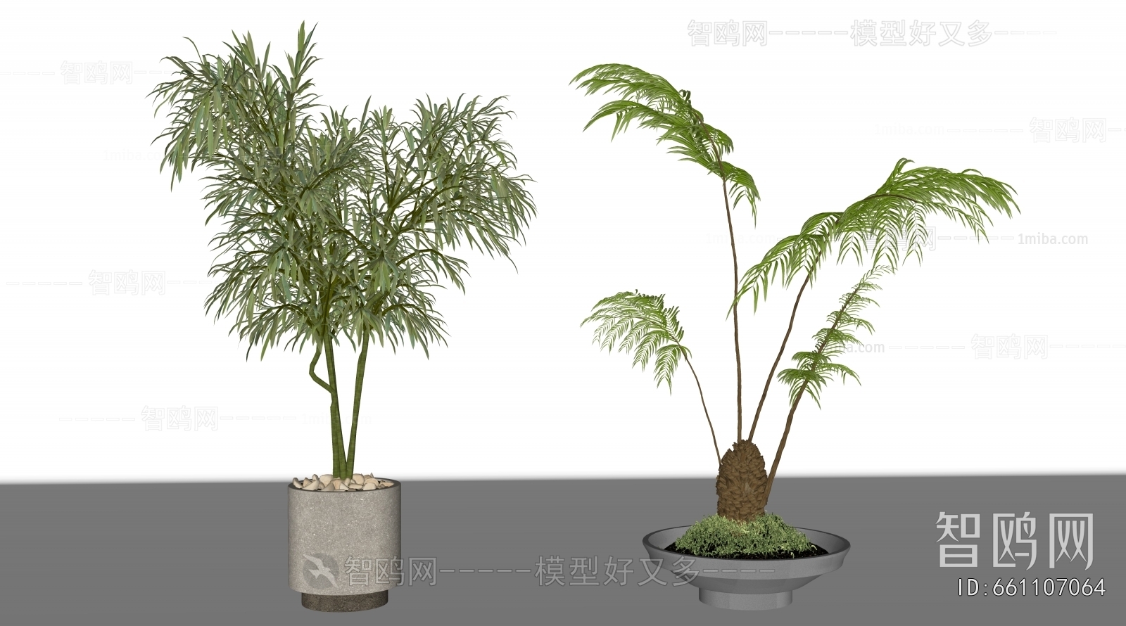 Modern Ground Green Plant Potted Plants
