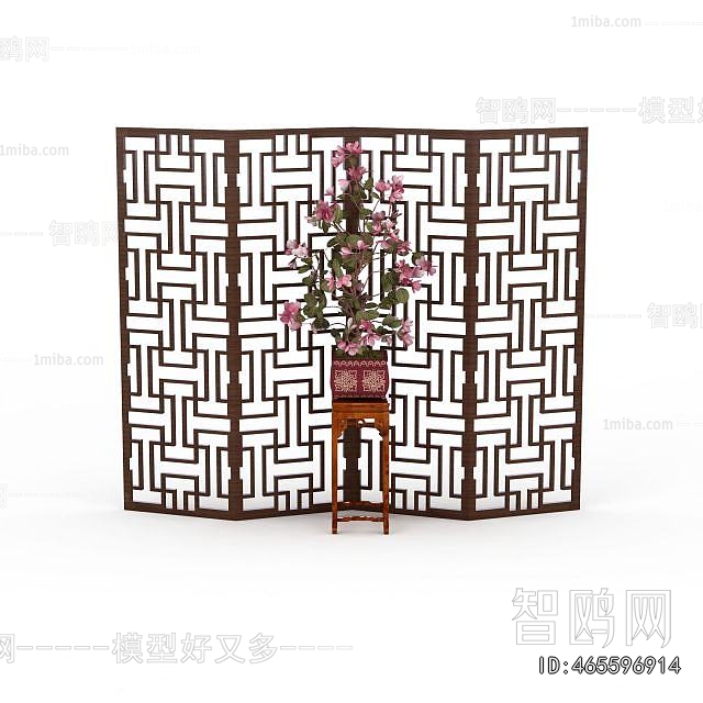 New Chinese Style Wooden Screen Partition