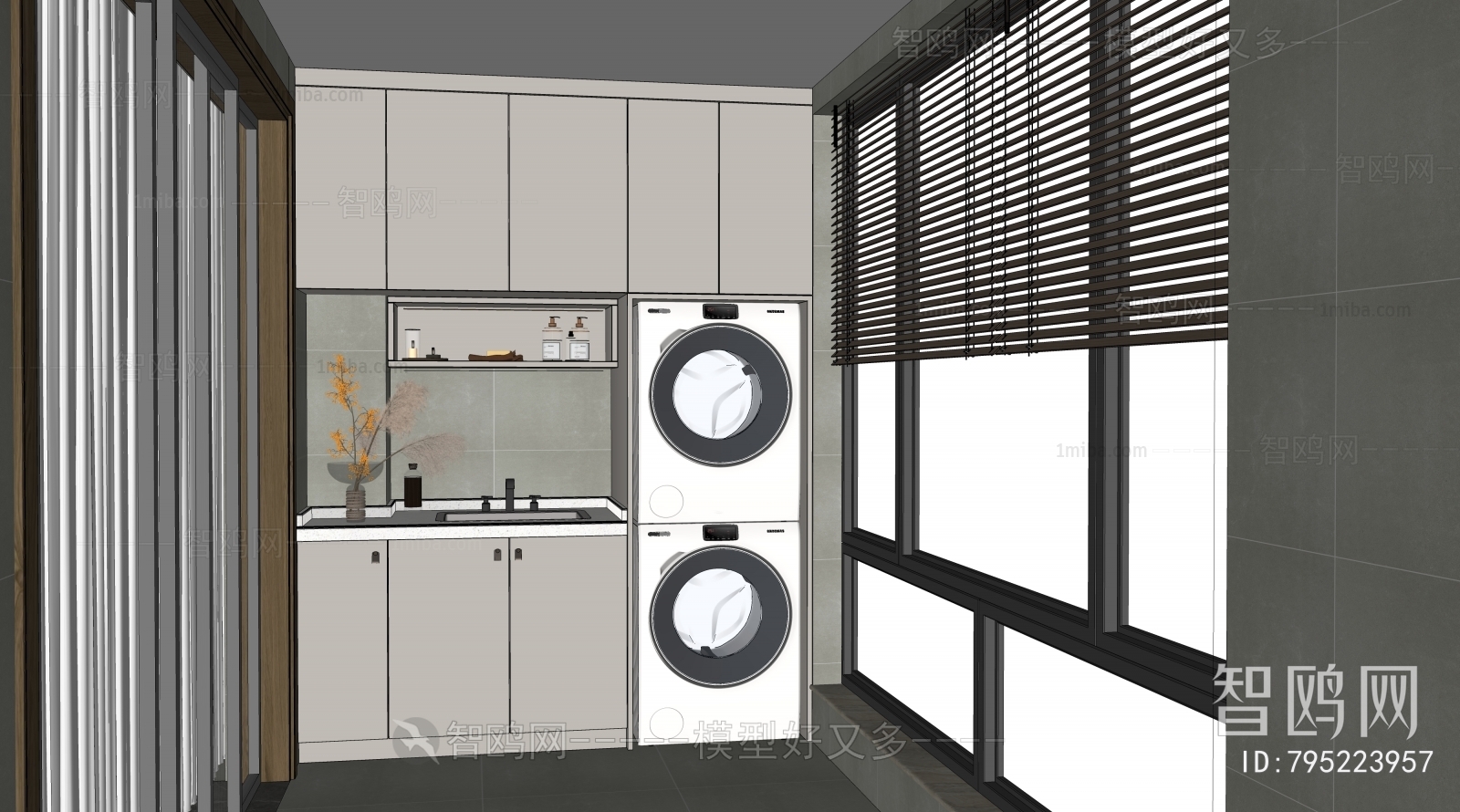 Modern Balcony Laundry Room