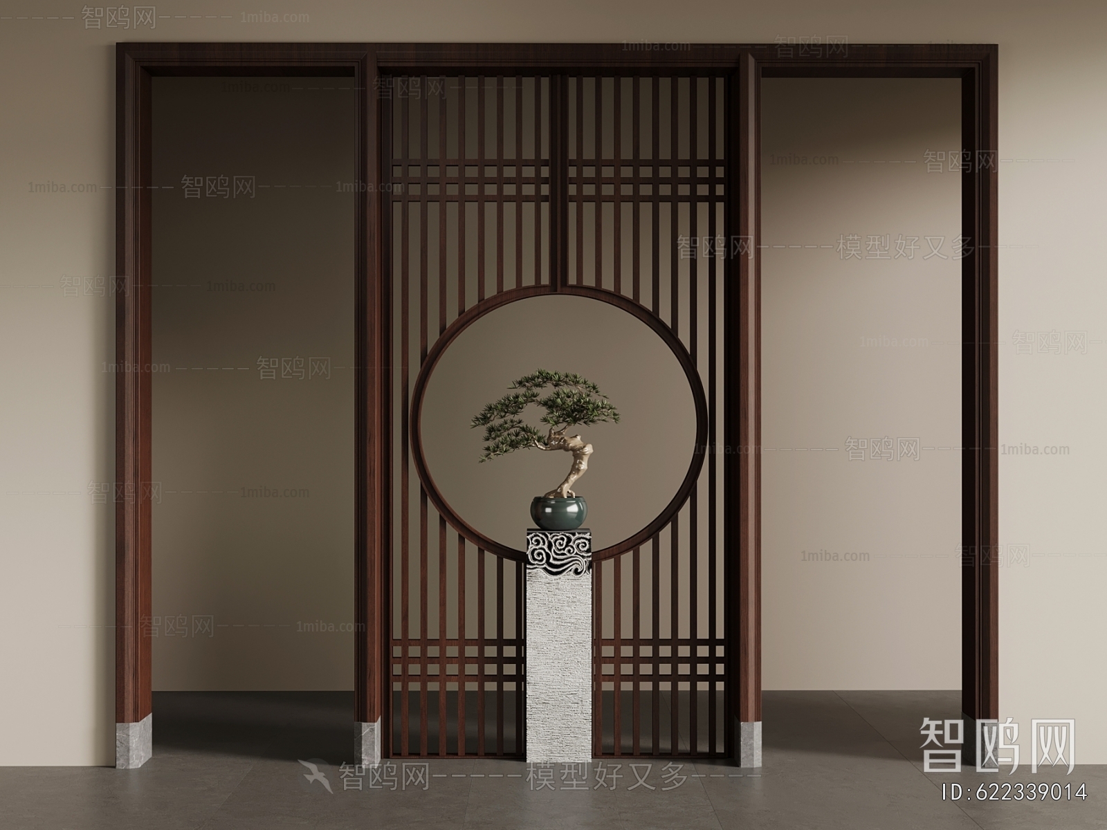 New Chinese Style Wooden Screen Partition