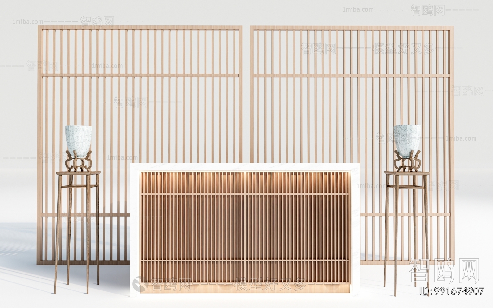 New Chinese Style Wooden Screen Partition