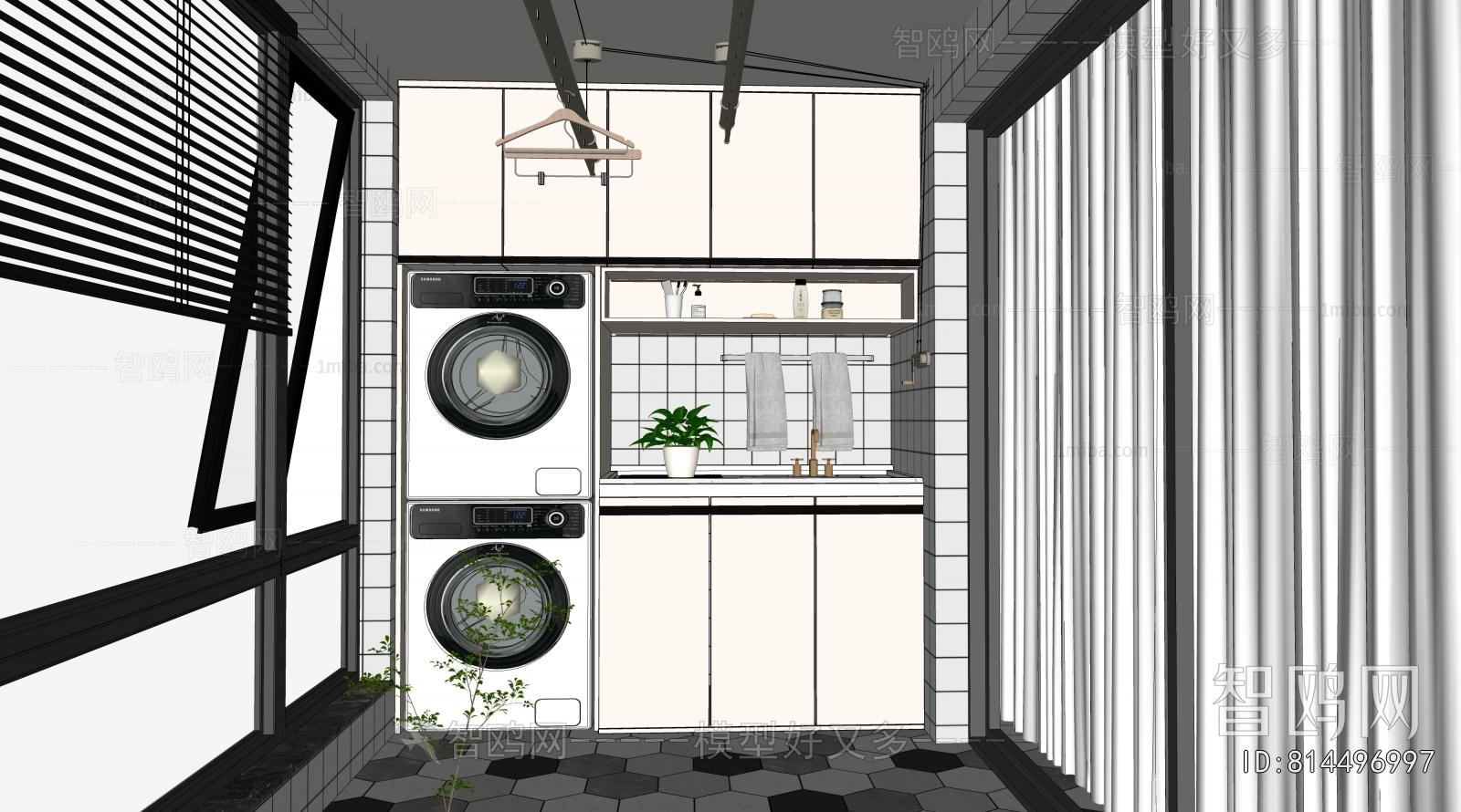 Modern Balcony Laundry Room