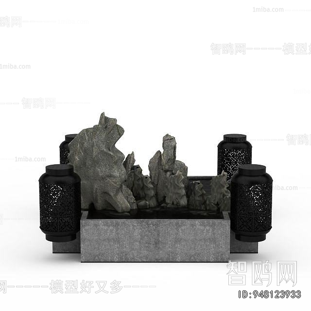 New Chinese Style Rockery Waterscape