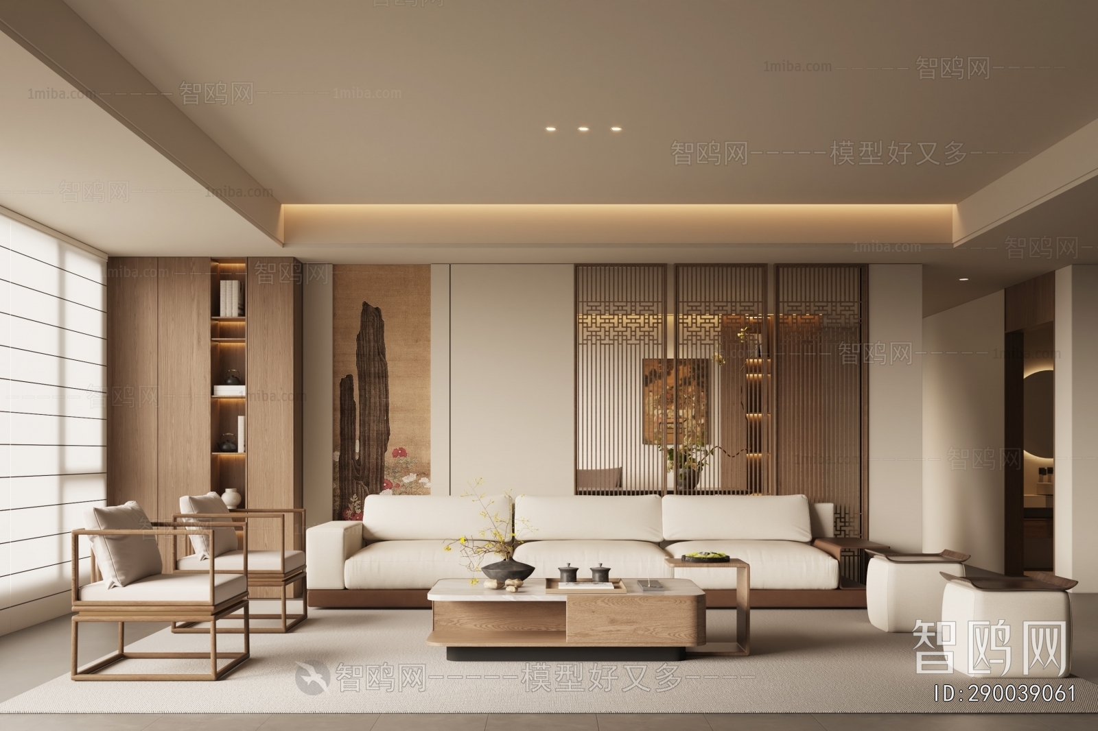 New Chinese Style A Living Room