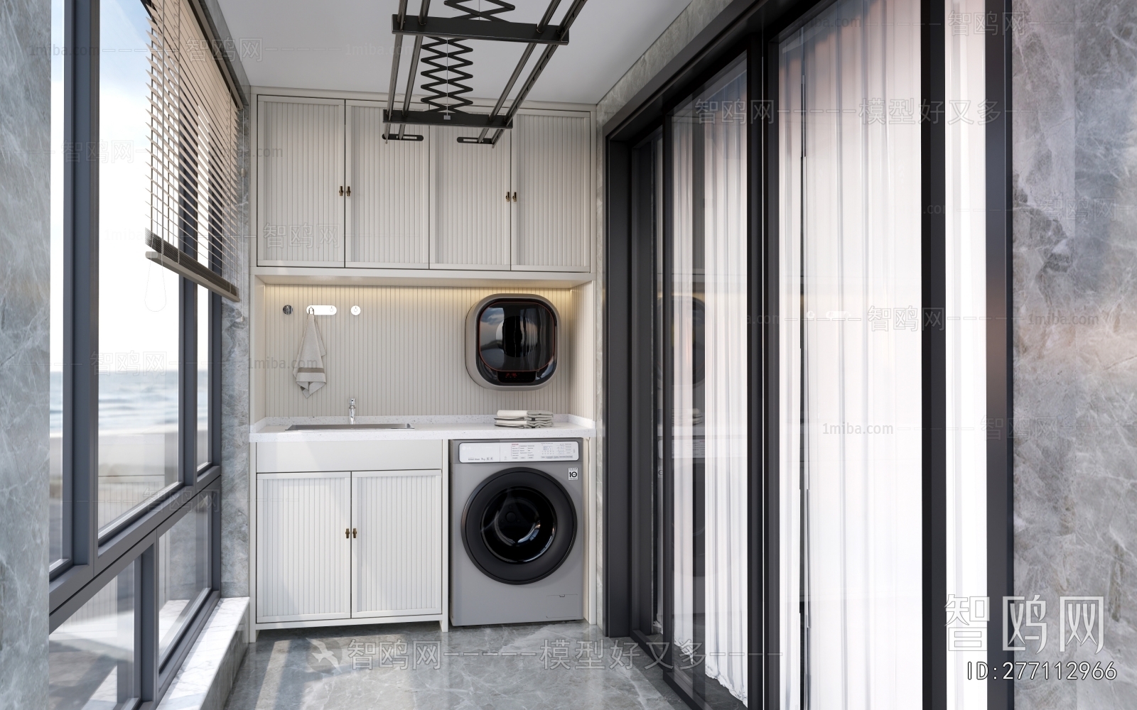 Modern Balcony Laundry Room