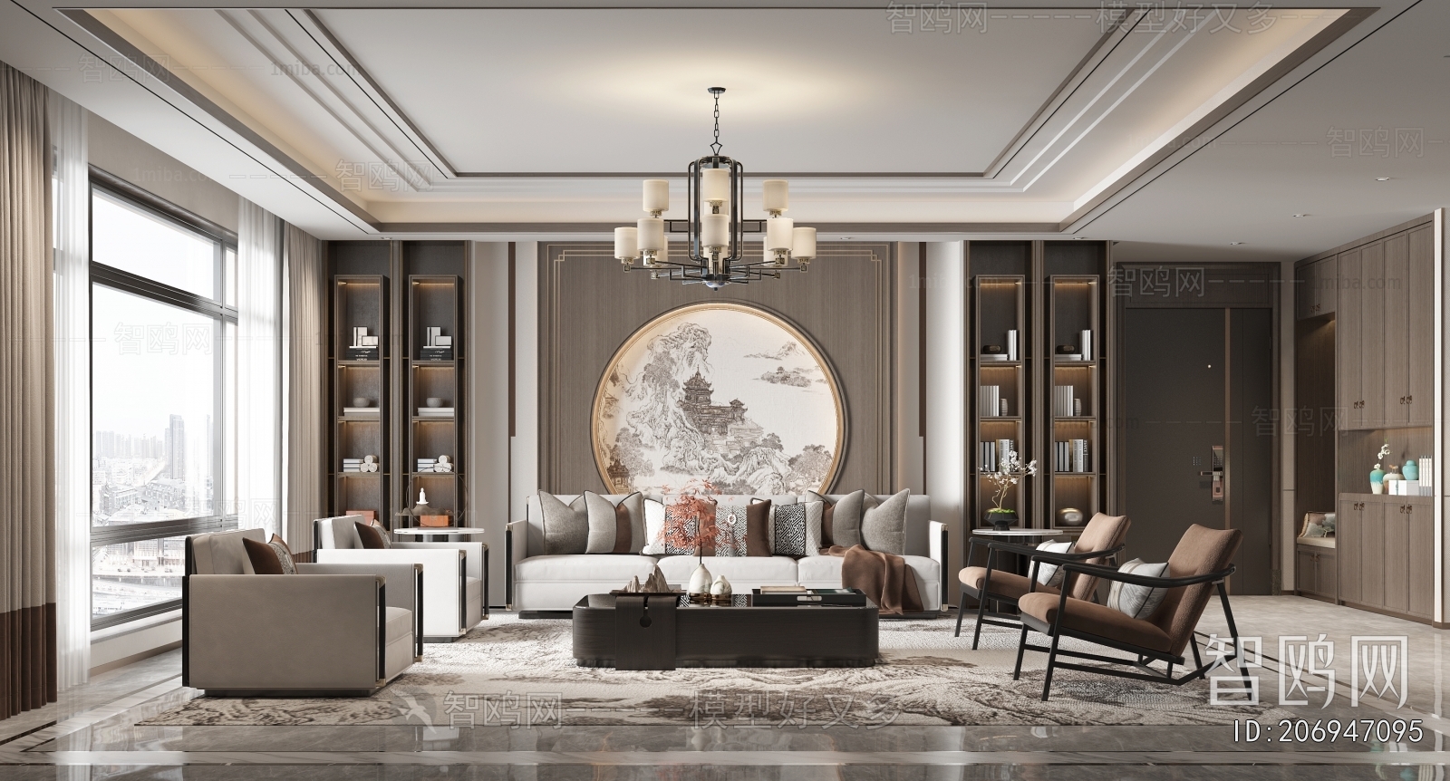 New Chinese Style A Living Room