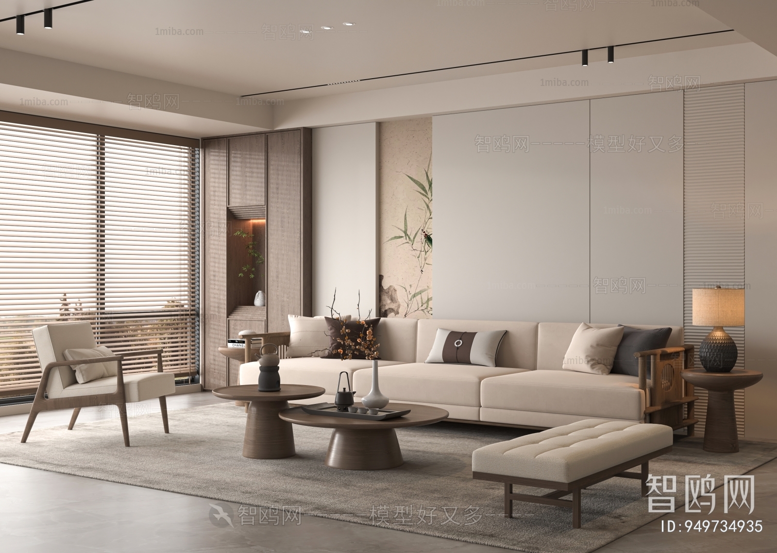 New Chinese Style A Living Room