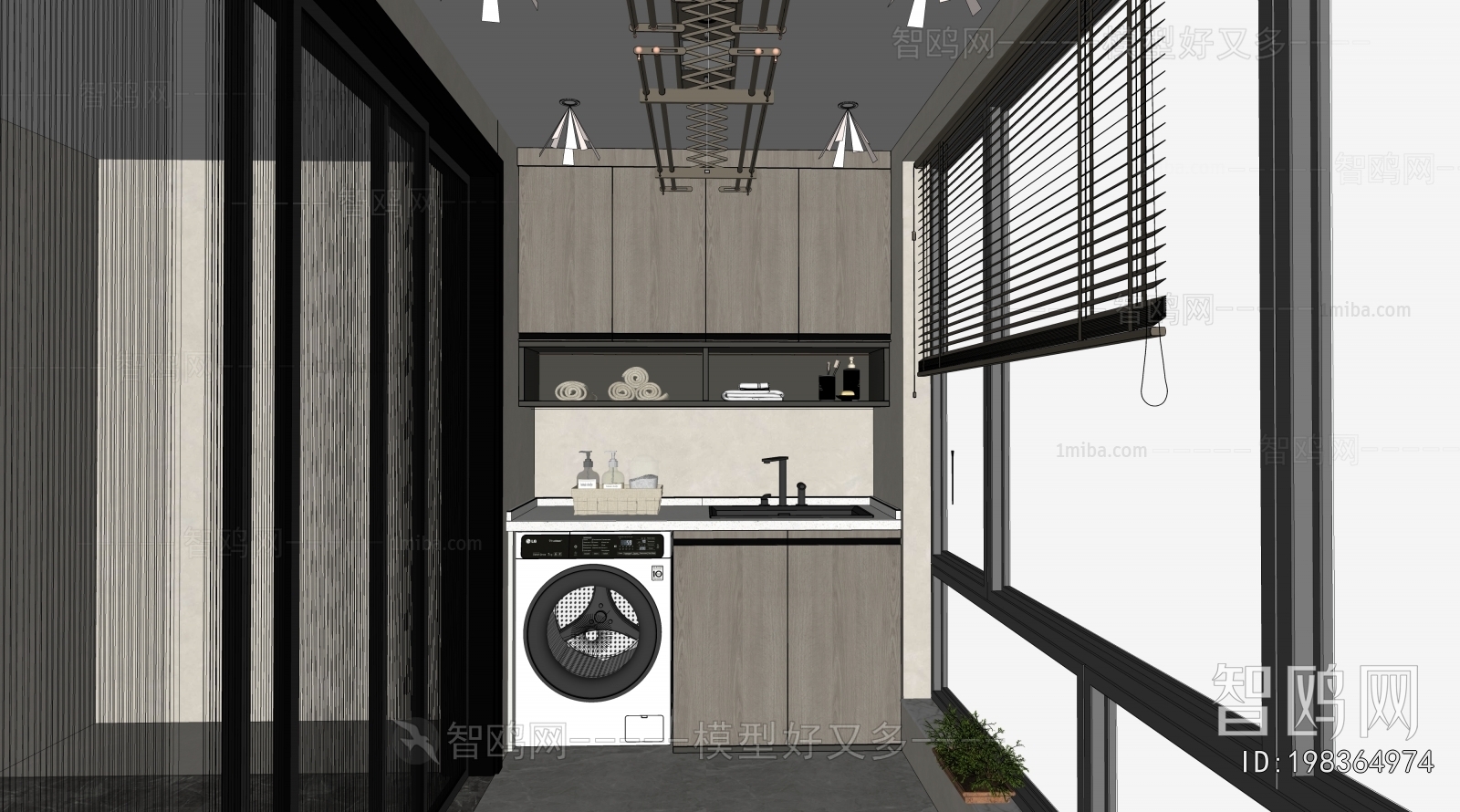 Modern Balcony Laundry Room