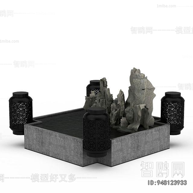 New Chinese Style Rockery Waterscape