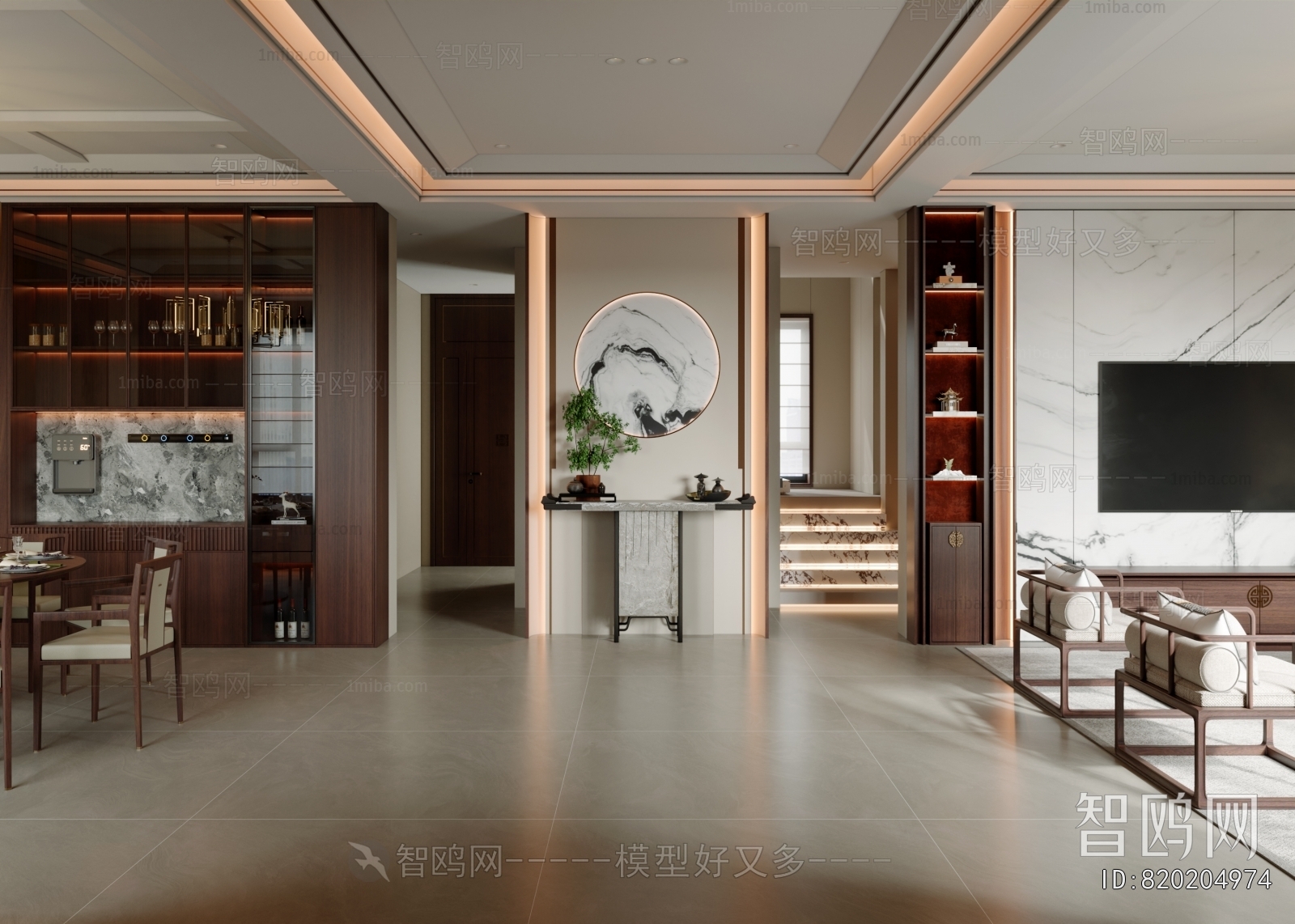 New Chinese Style A Living Room