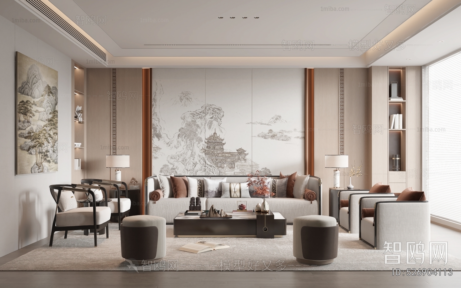 New Chinese Style A Living Room