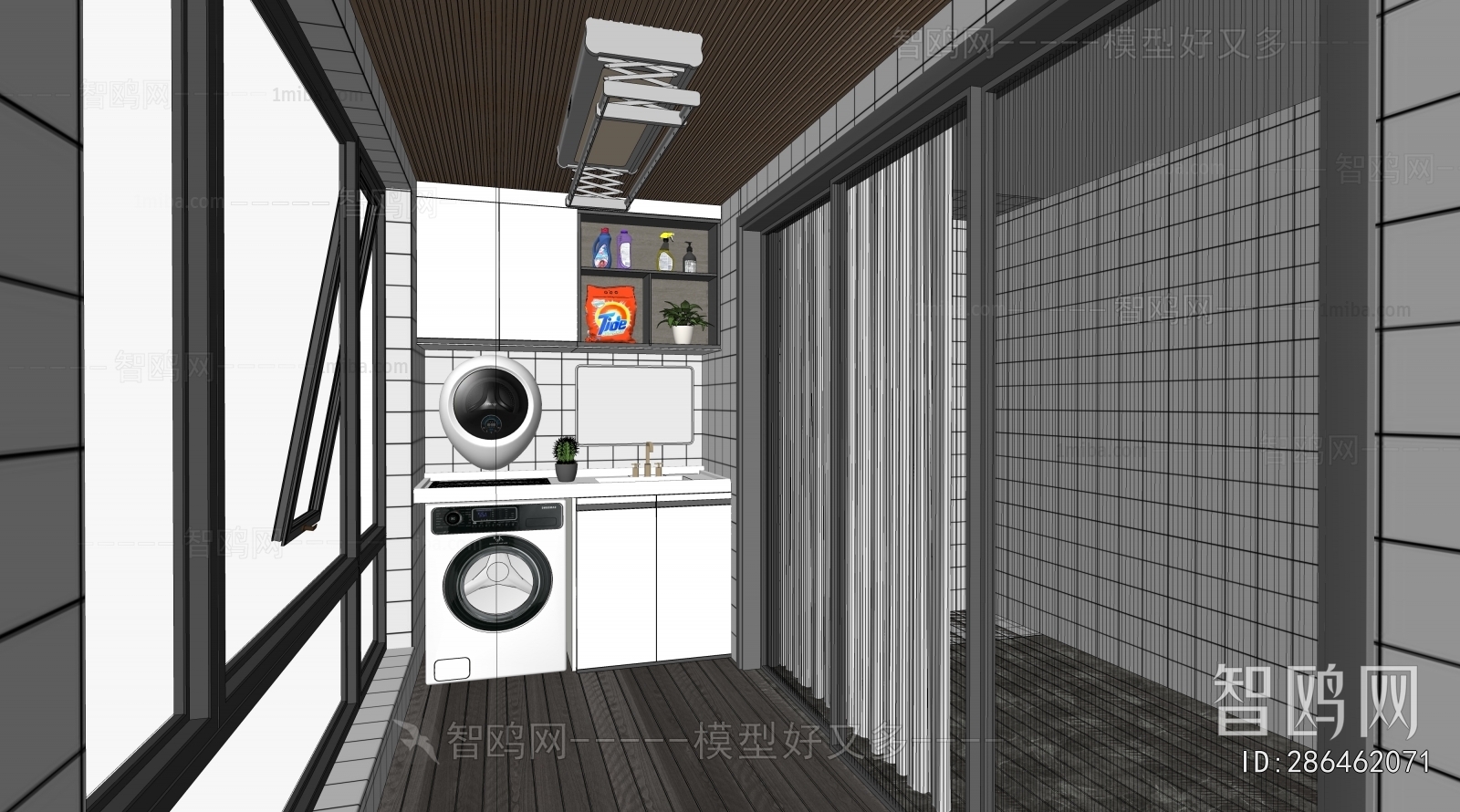 Modern Balcony Laundry Room