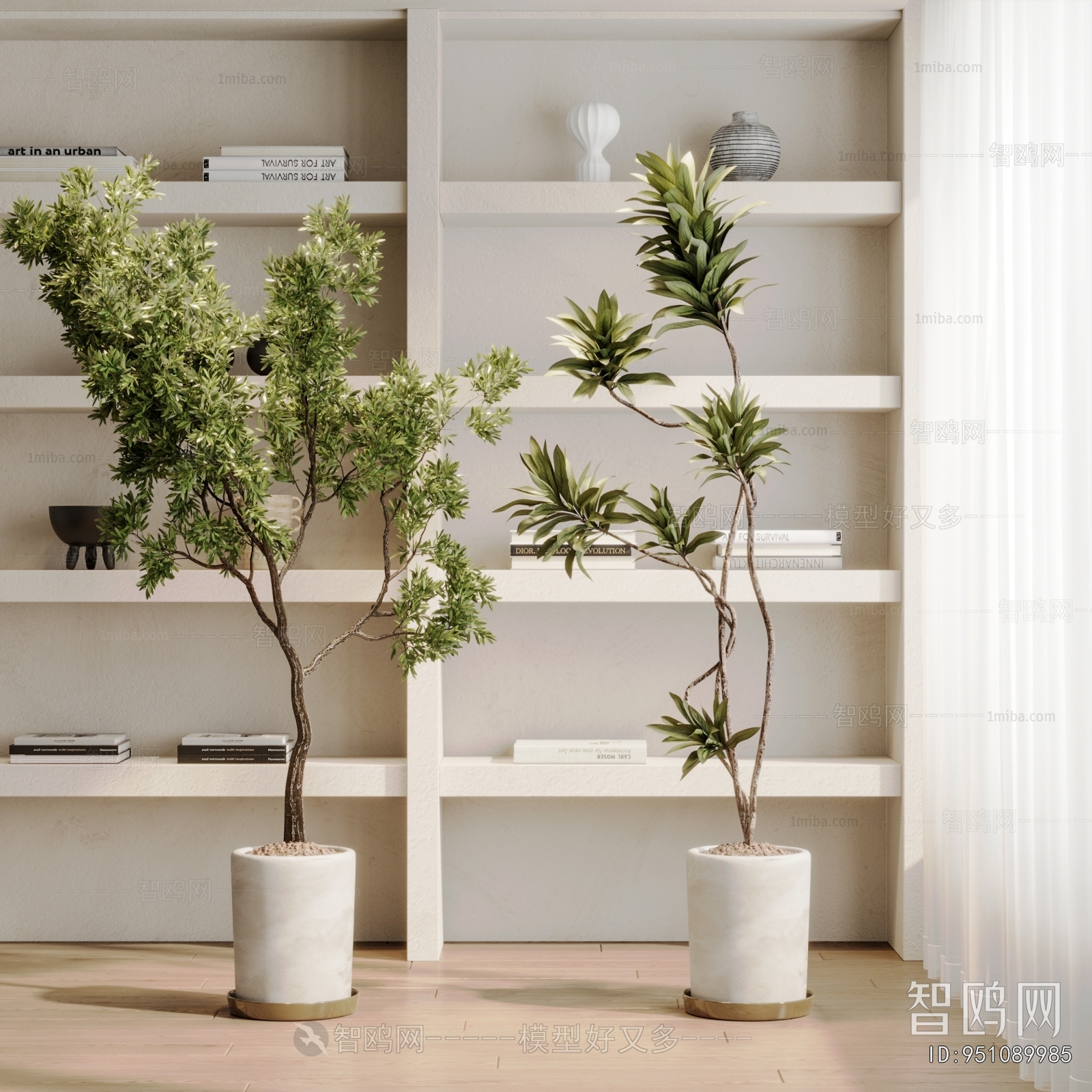 Modern Ground Green Plant Potted Plants