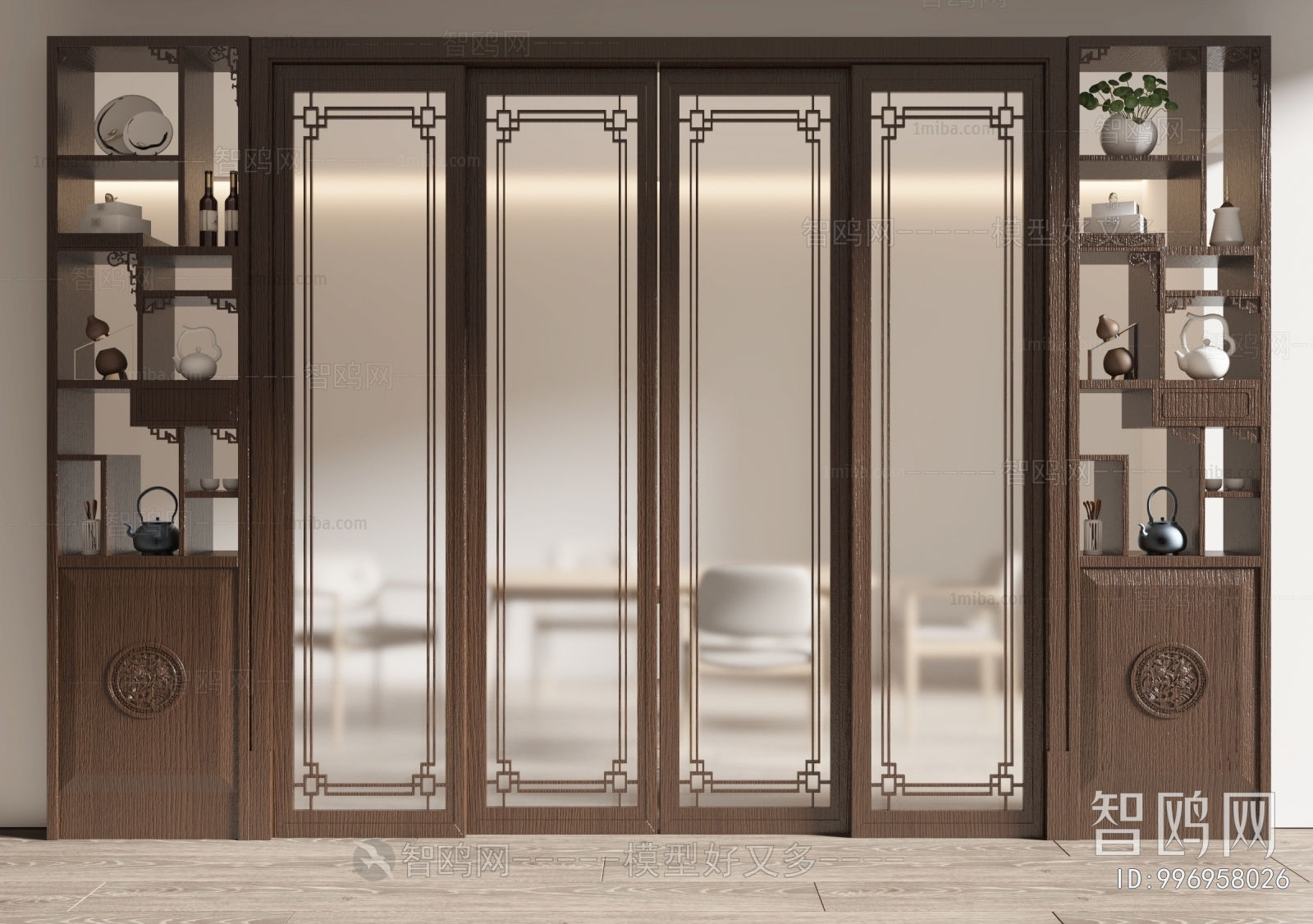 New Chinese Style Sliding Door