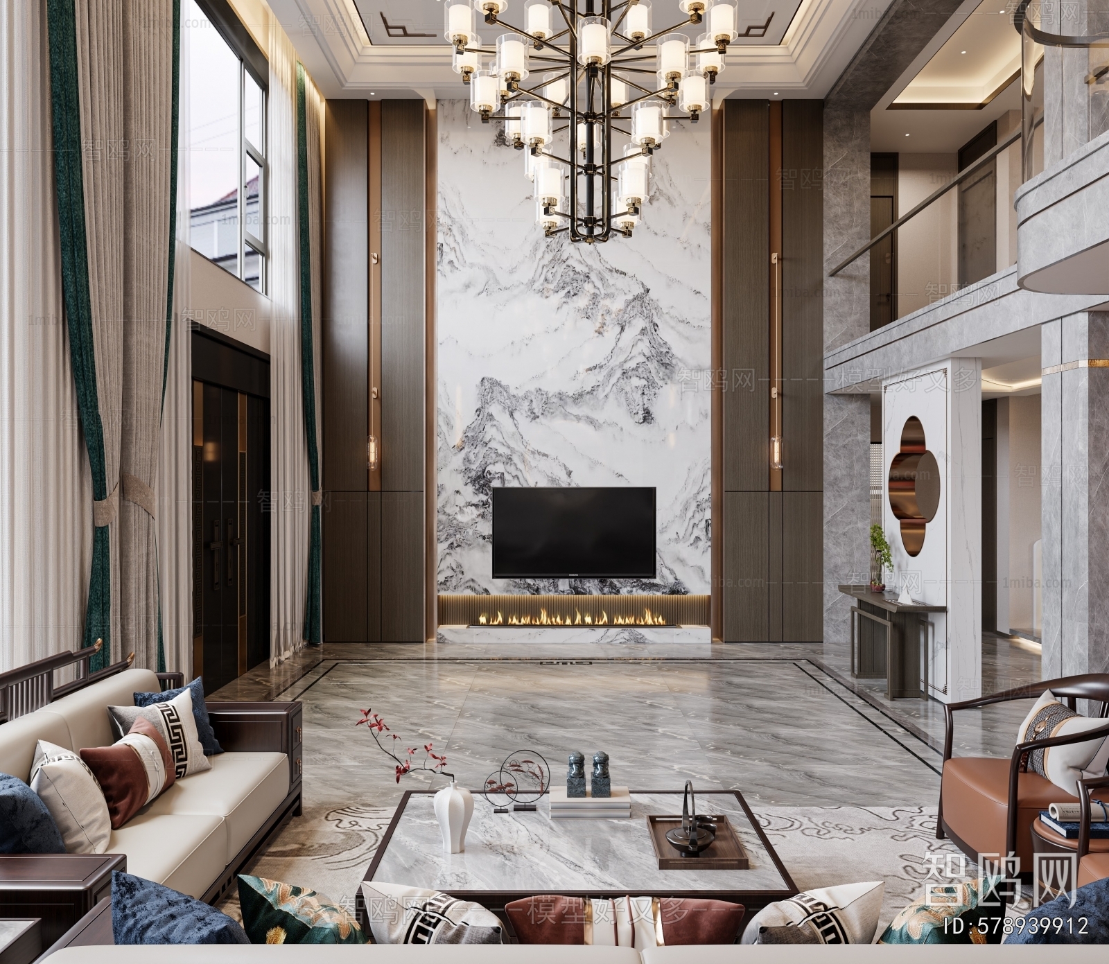 New Chinese Style A Living Room