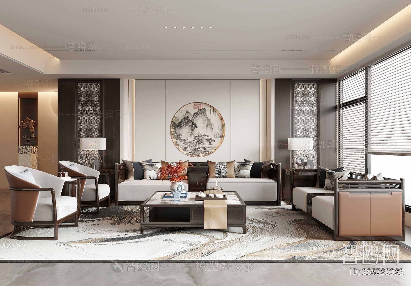 New Chinese Style A Living Room