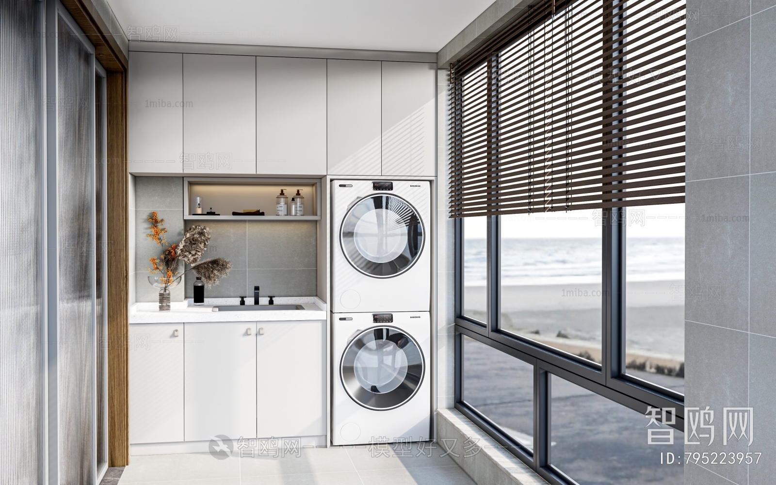Modern Balcony Laundry Room