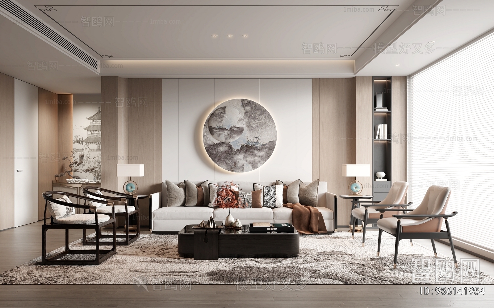 New Chinese Style A Living Room