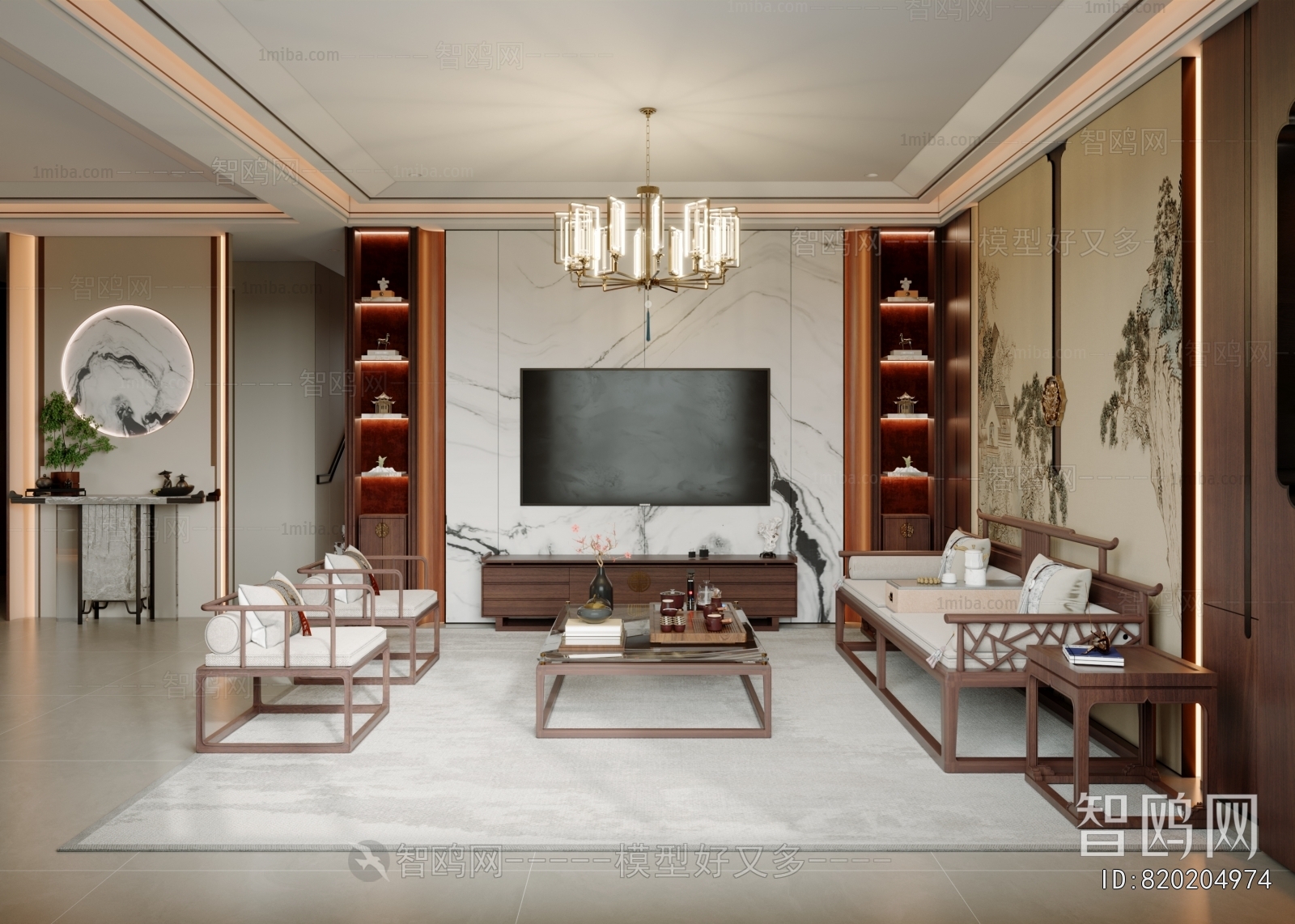 New Chinese Style A Living Room