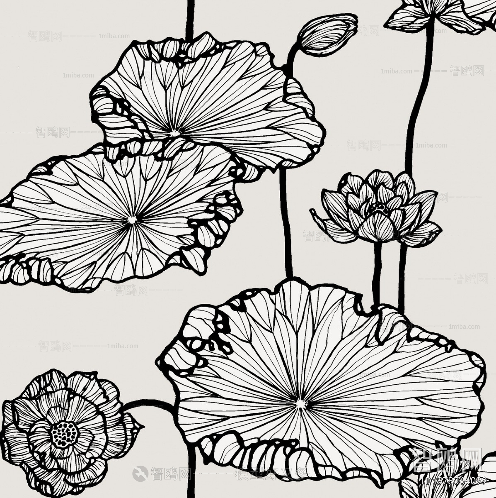 Animal And Plant Pattern Wallpaper