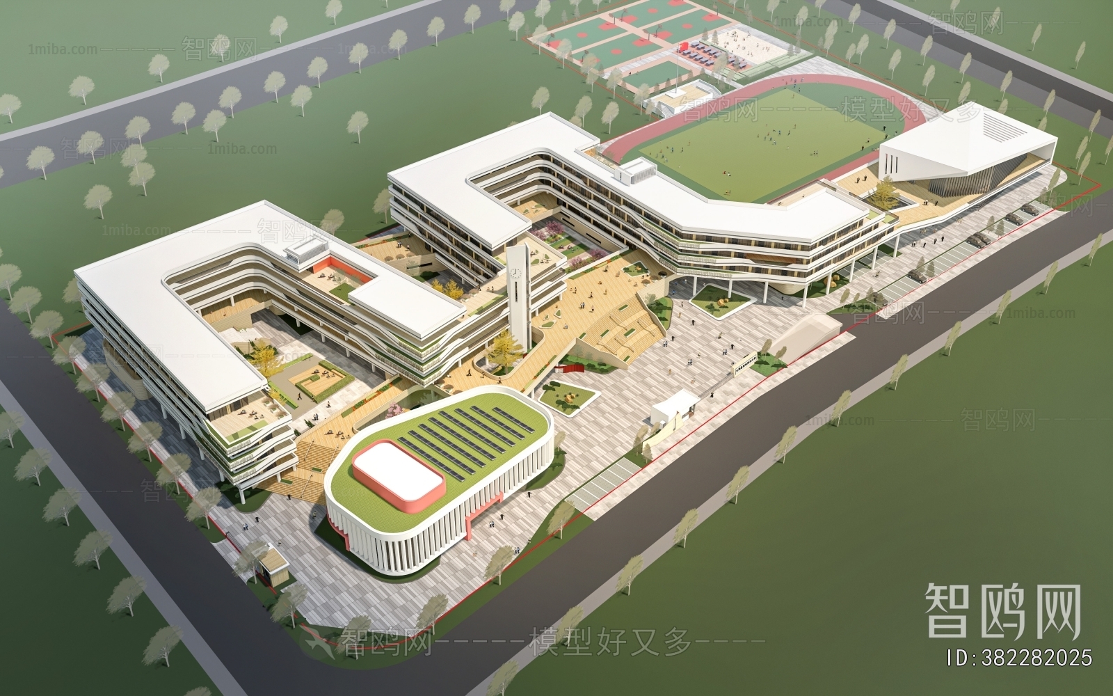 Modern Architectural Bird's-eye View Planning