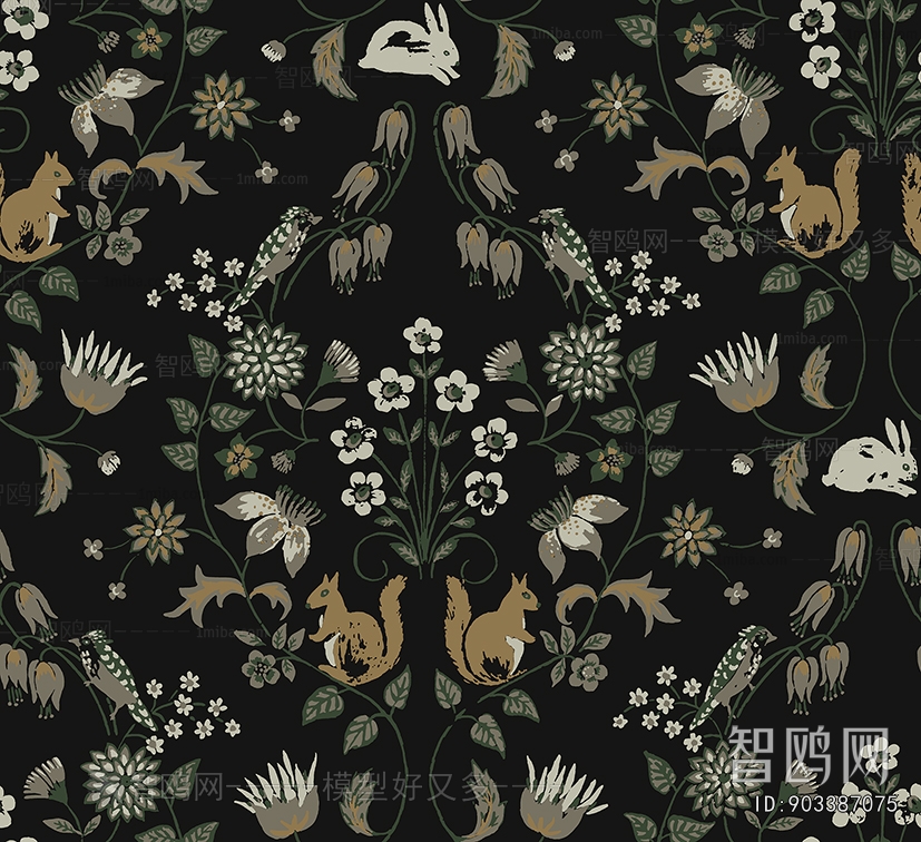 Animal And Plant Pattern Wallpaper
