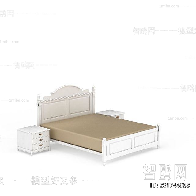 Simple European Style Double Bed