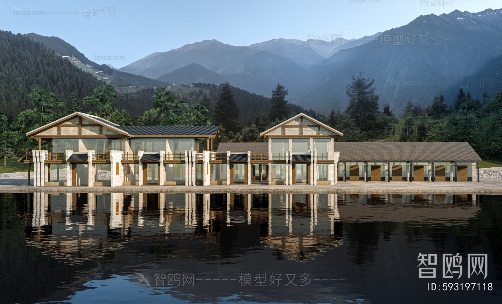 New Chinese Style Appearance Of Commercial Building