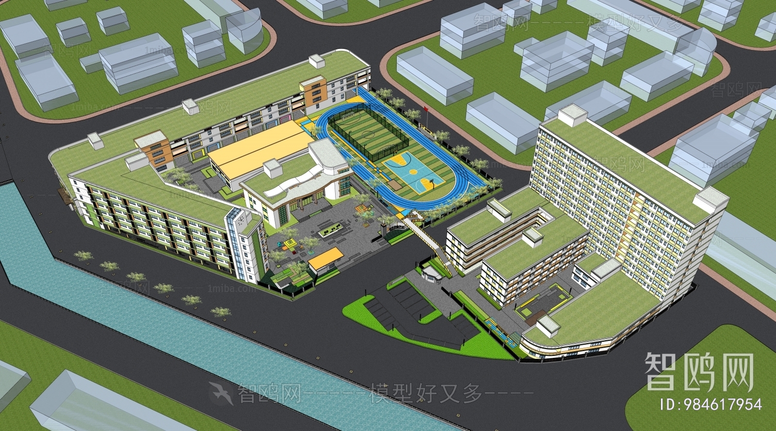 Modern Architectural Bird's-eye View Planning