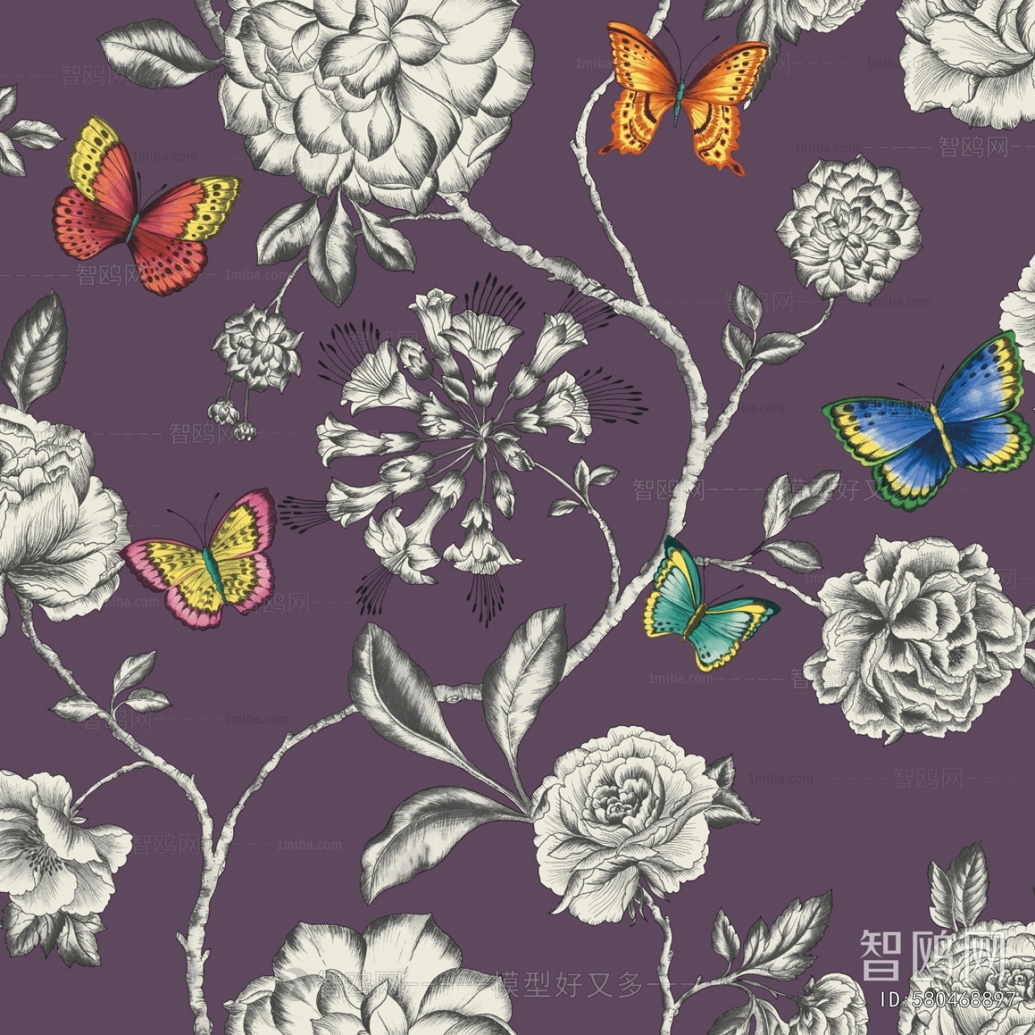 Animal And Plant Pattern Wallpaper