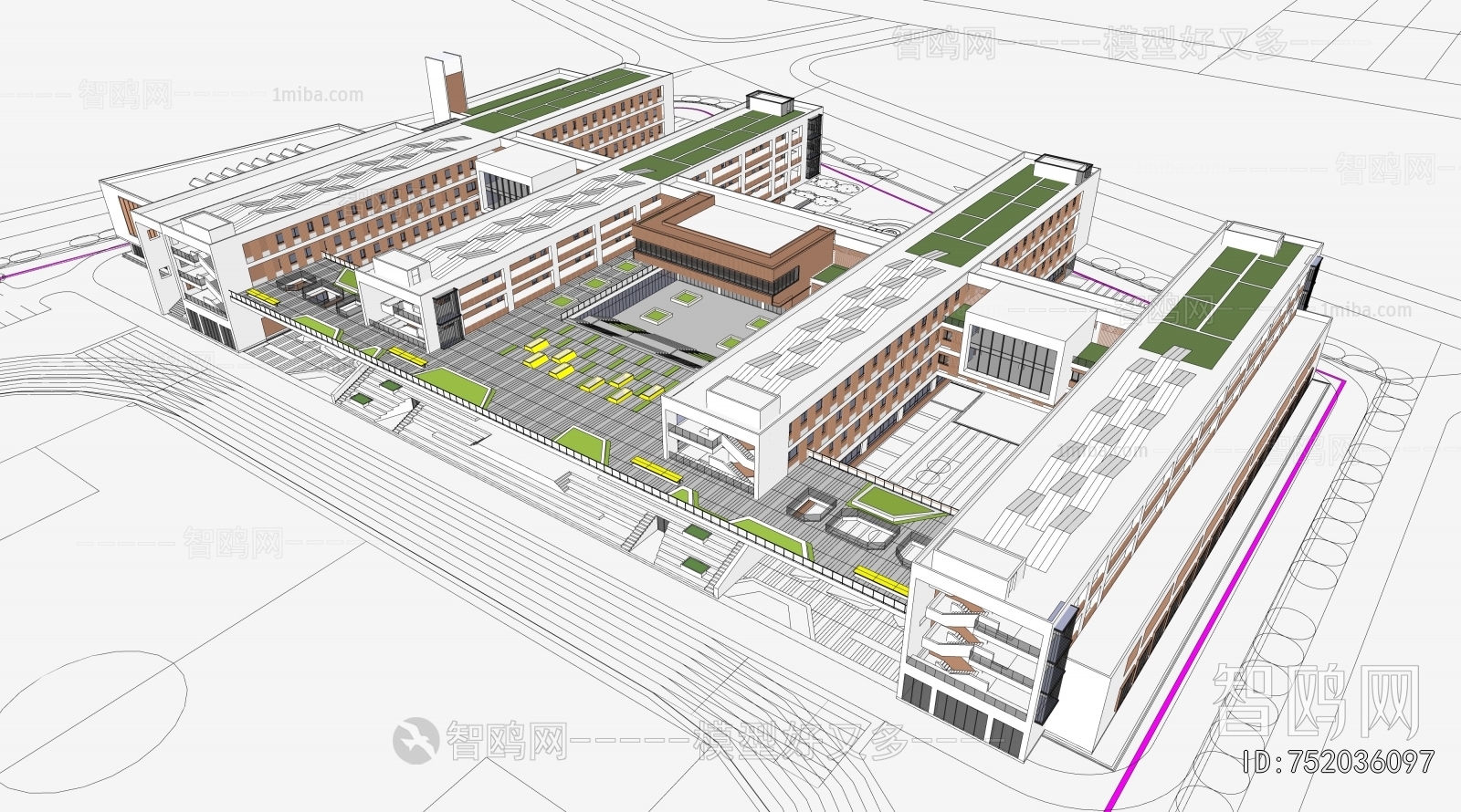 Modern Architectural Bird's-eye View Planning