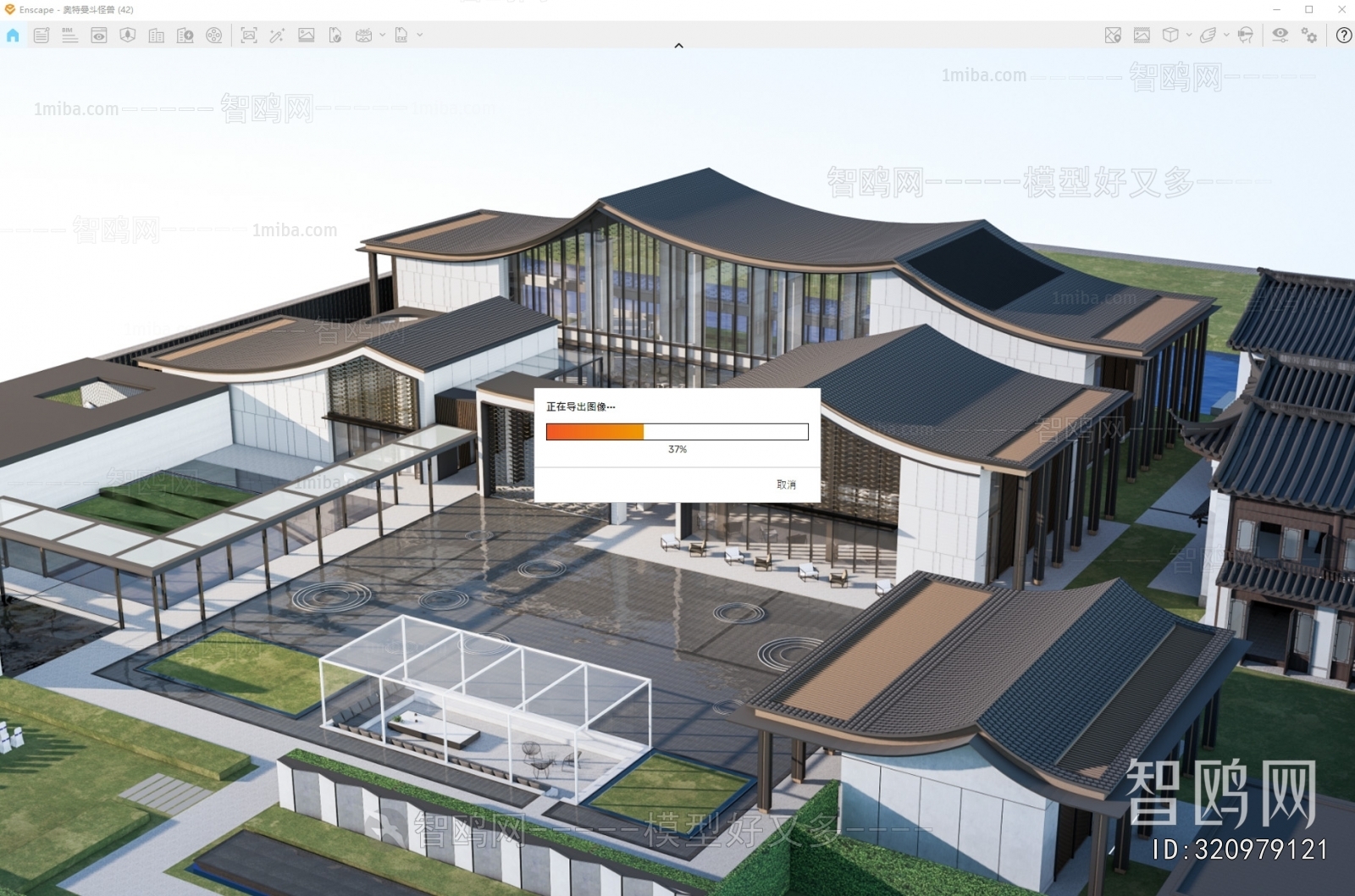 New Chinese Style Architecture Of Artistic Style