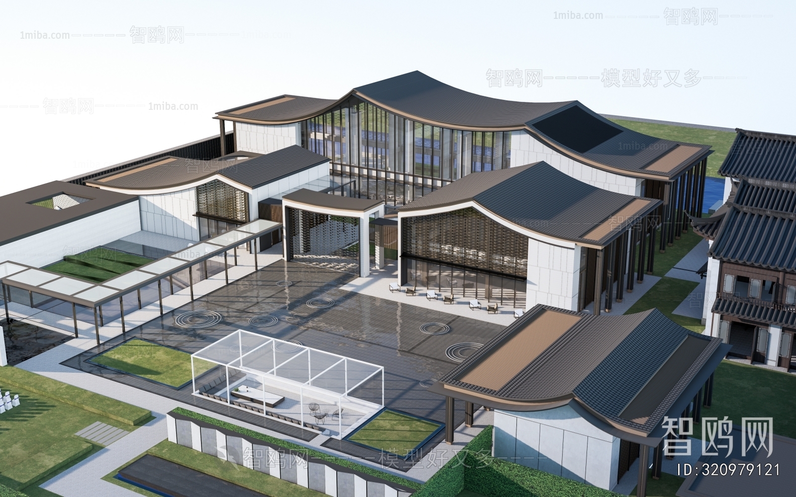 New Chinese Style Architecture Of Artistic Style