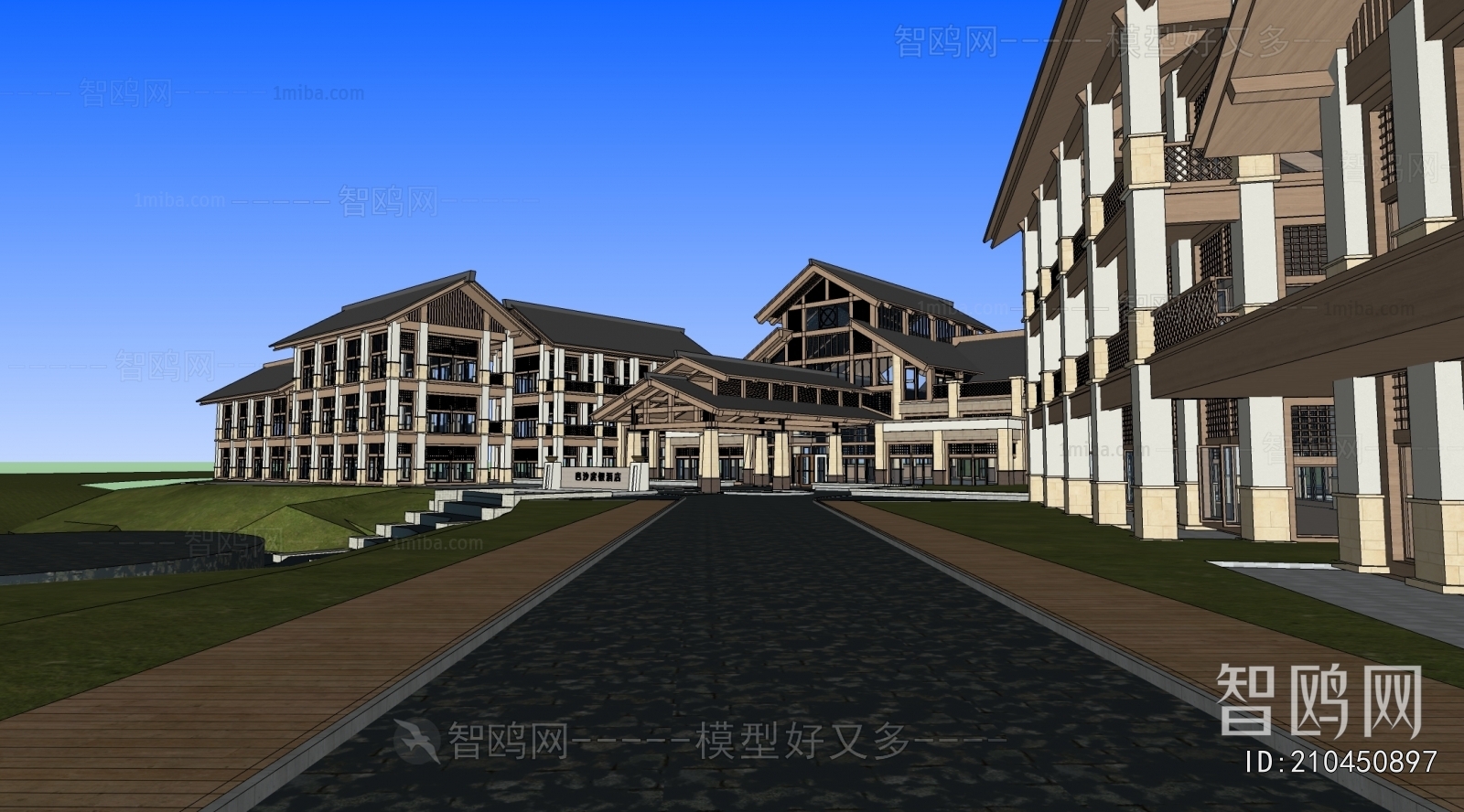 New Chinese Style Appearance Of Commercial Building