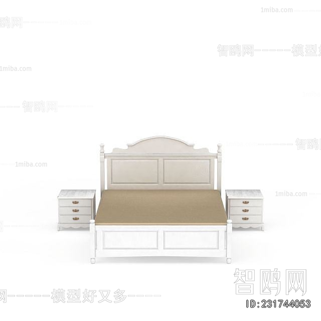 Simple European Style Double Bed